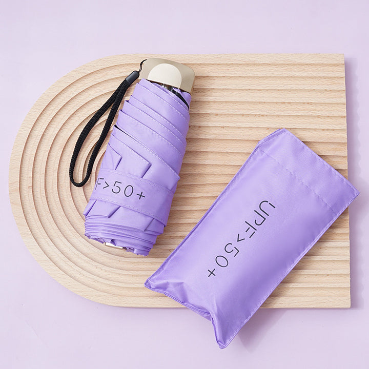 Compact UV-Protective Foldable Travel Umbrella with Pouch Bowlift