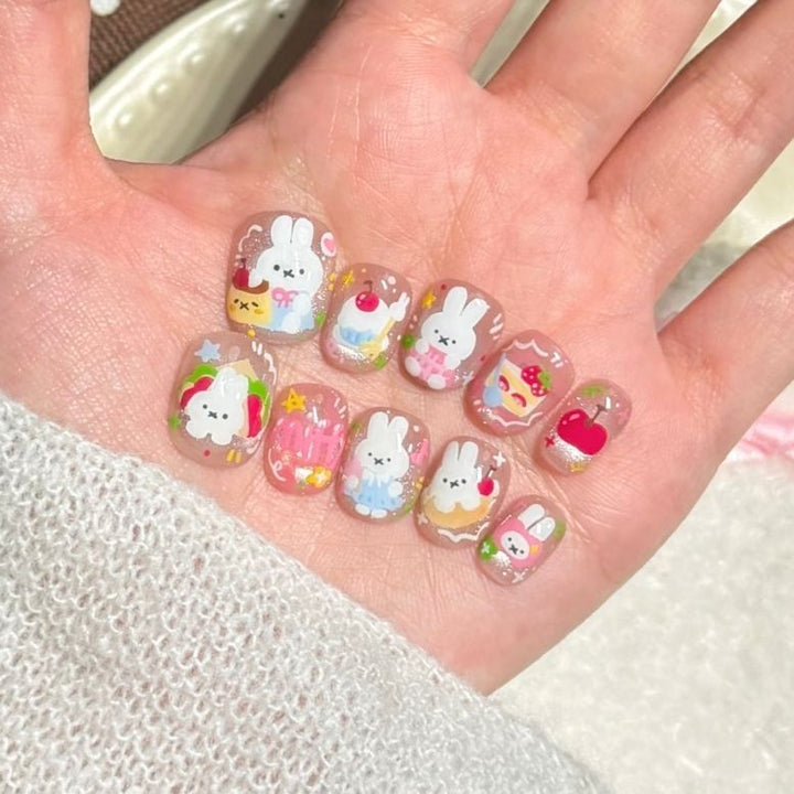 Cute Character Press-On Nail Art Set Bowlift