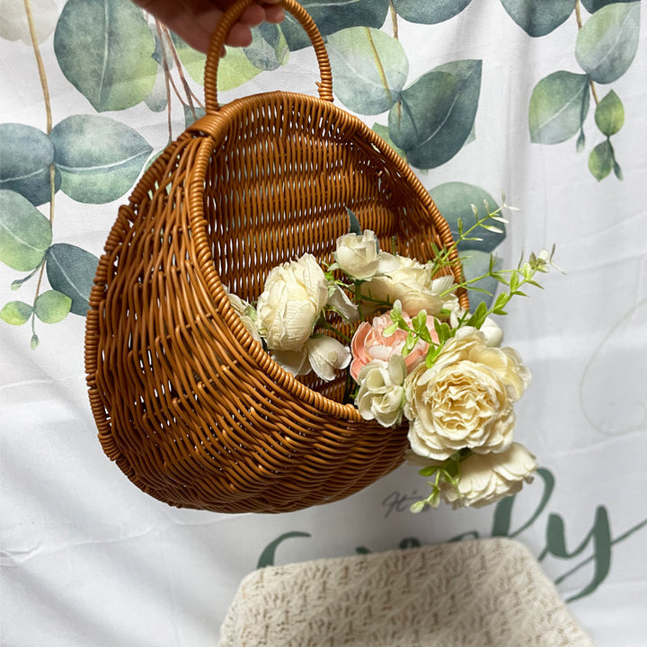 Women Handmade Woven Basket with Handle Bowlift