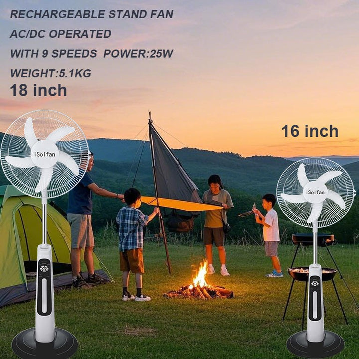 Unisex Solar Powered Standing Fan with Remote Control and Charging Function Bowlift