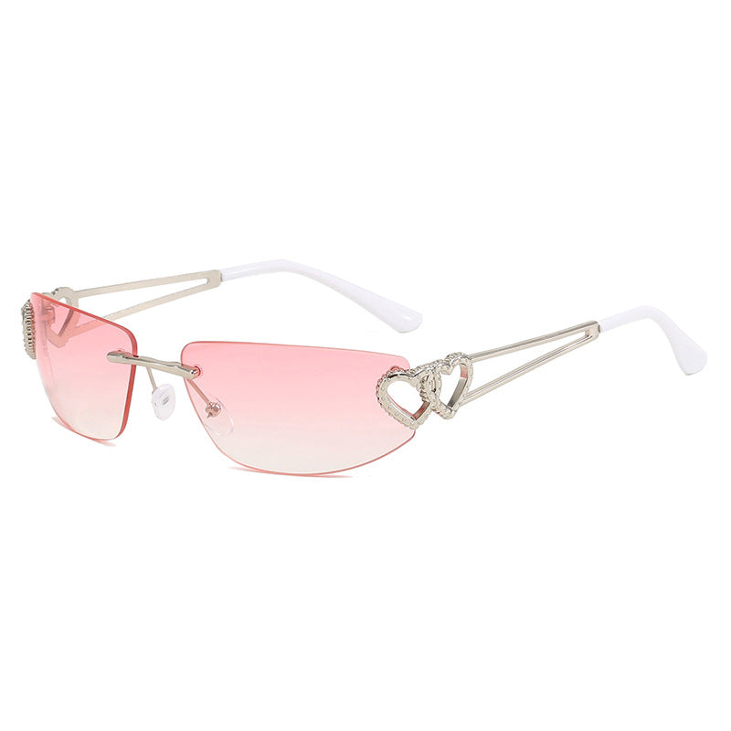 Women's Cat-Eye Sunglasses with Unique Heart Design and Protective UV Filter Bowlift