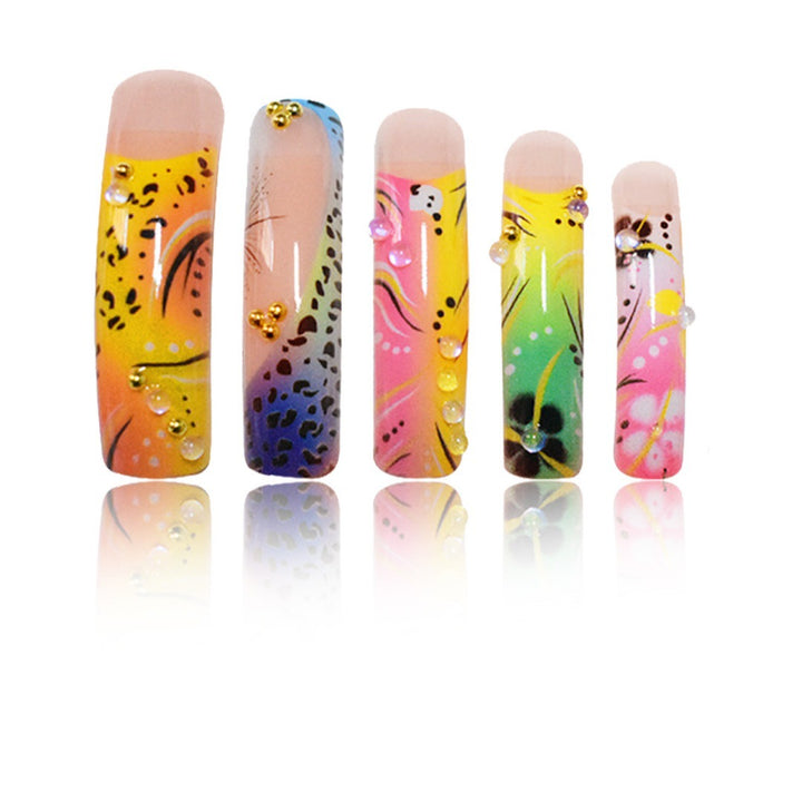 Artistic Long Press-On Nail Art Extensions Bowlift