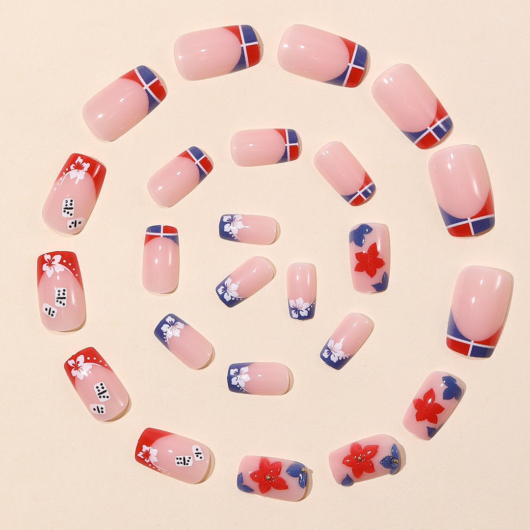 Floral-Themed 3D Acrylic Nail Art Extensions Bowlift