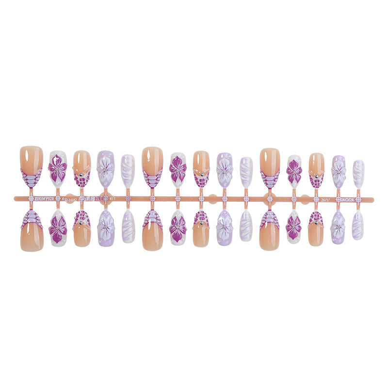 Elegant Floral Design Press-On Nails Set Bowlift