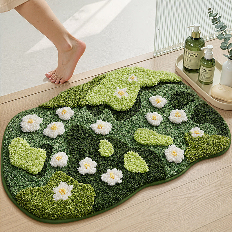 Floral Embellished Indoor Bath Mat Bowlift
