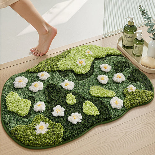 Floral Embellished Indoor Bath Mat Bowlift