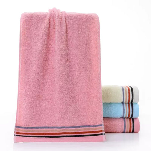 Premium Terry Bath Towel With Elegant Striped Border Bowlift
