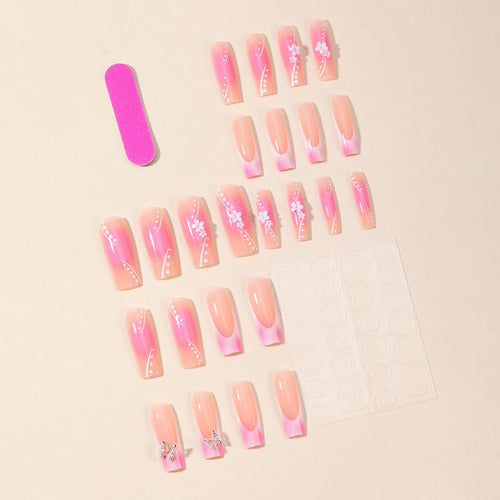 3D Floral Acrylic Nail Art Bowlift