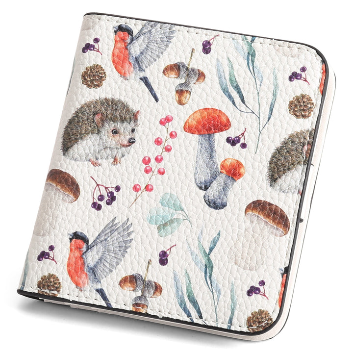 Compact Saffiano Card and Coin Wallet with Zipper Pocket Bowlift