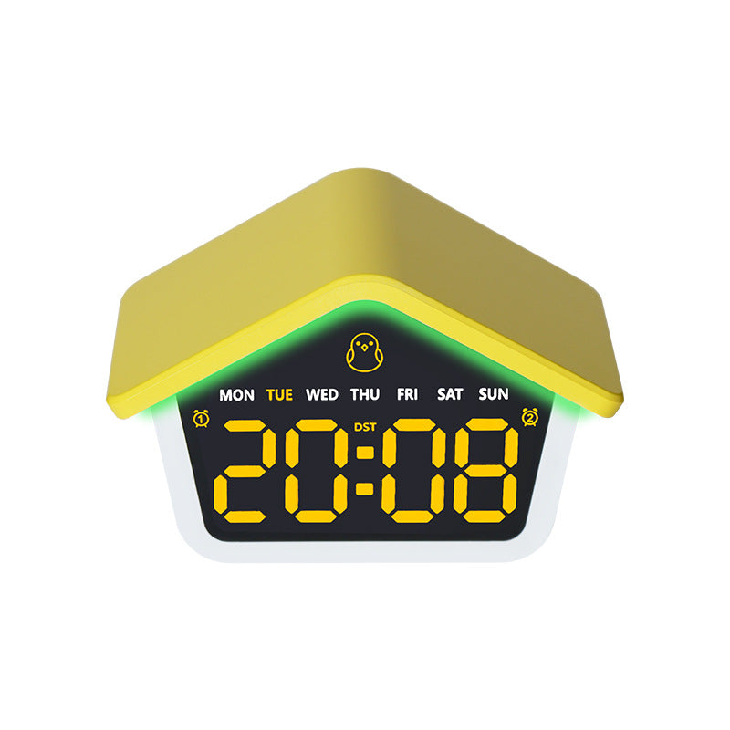Digital alarm clock in creative house design Bowlift