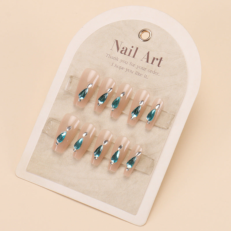 Premium Decorative Nail Art Tips with Gemstone Accents Bowlift