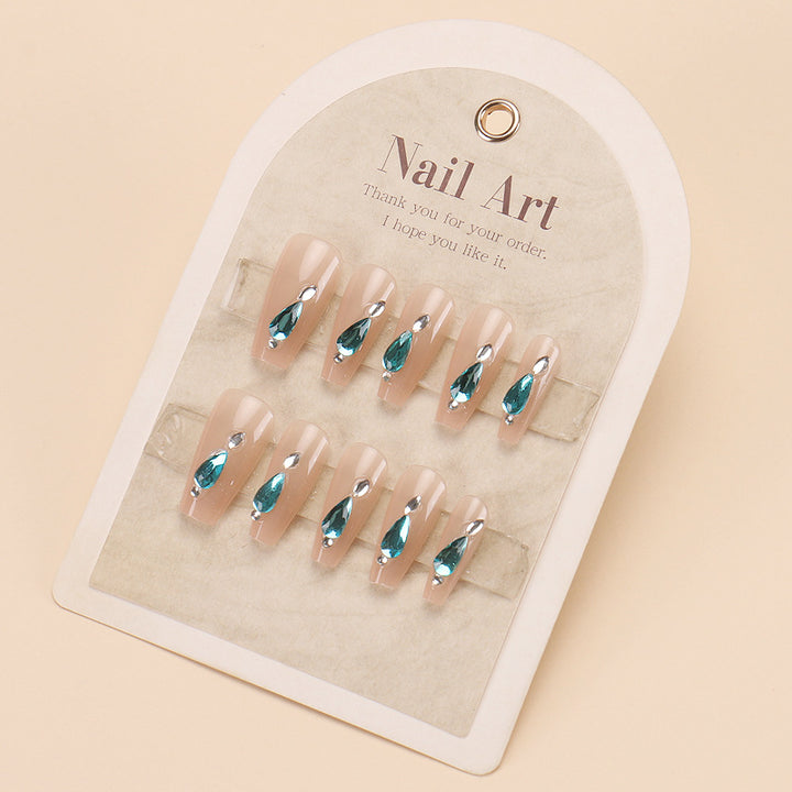 Premium Decorative Nail Art Tips with Gemstone Accents Bowlift