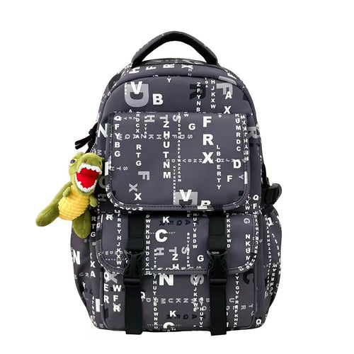 Graphic Print Large Capacity Backpack Bowlift