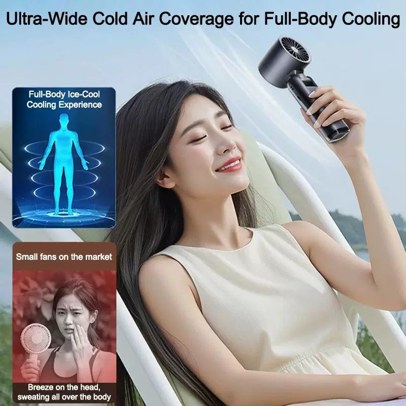 Unisex one size rechargeable portable bladeless-style mini fan with foldable head LED status indicator and high-capacity battery Bowlift