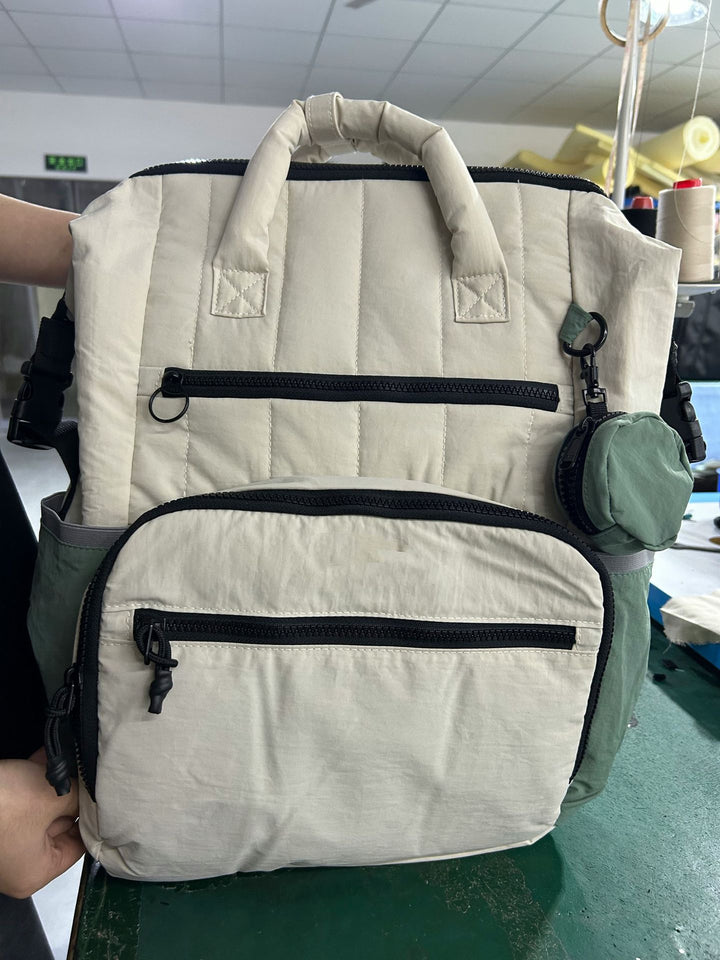 Multi-Functional Quilted Backpack Bowlift