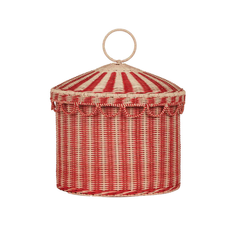 Playful cat basket in circus design Bowlift