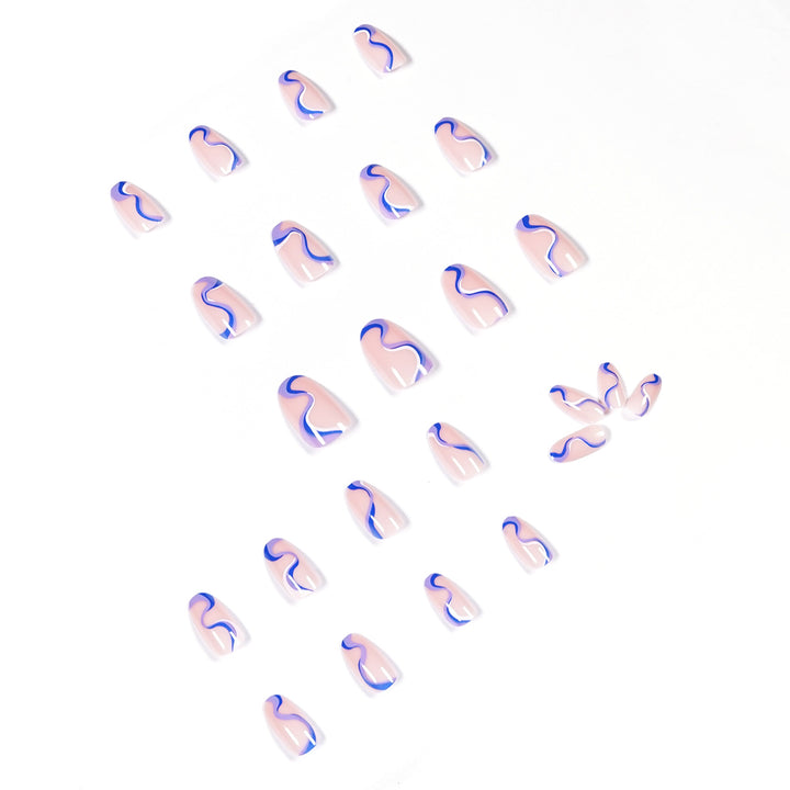 Creative Nail Art with Wave Pattern Bowlift