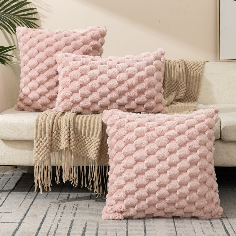 Plush Honeycomb Textured Throw Pillow Cover Set Bowlift