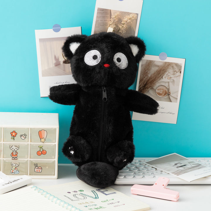 Cute Plush Cat-Themed Pencil Case Bowlift