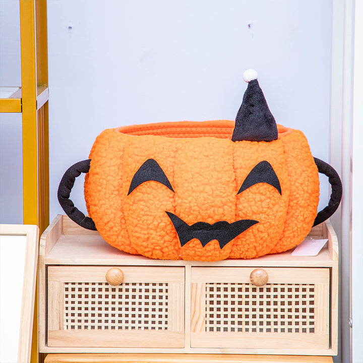 Playful Decorative Storage Basket In Pumpkin Design Bowlift