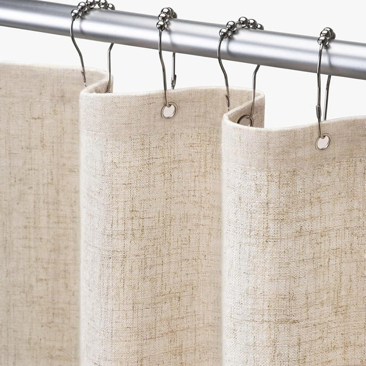 Textured Linen Effect Shower Curtain Bowlift