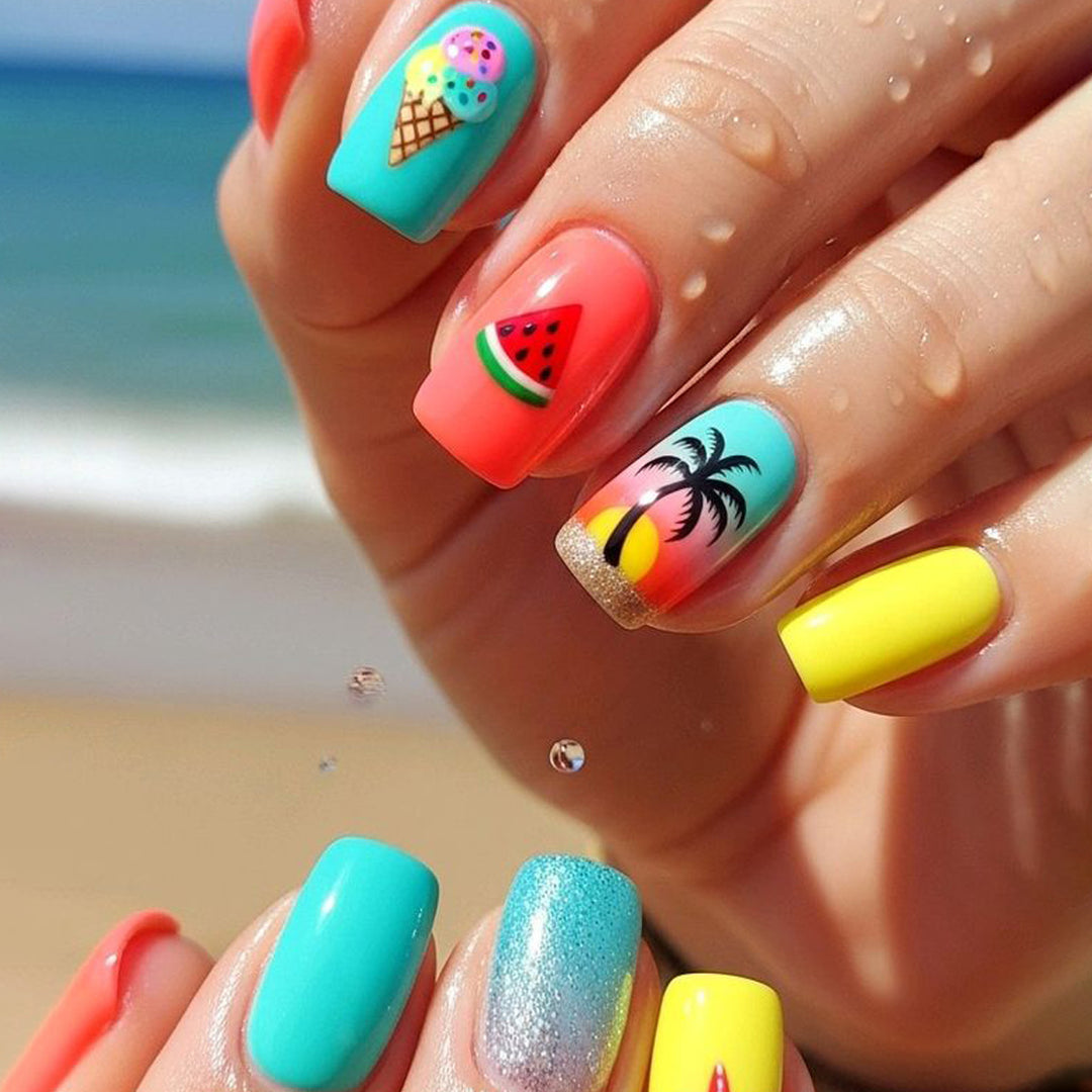 Summer-Inspired 3D Nail Art Set Bowlift