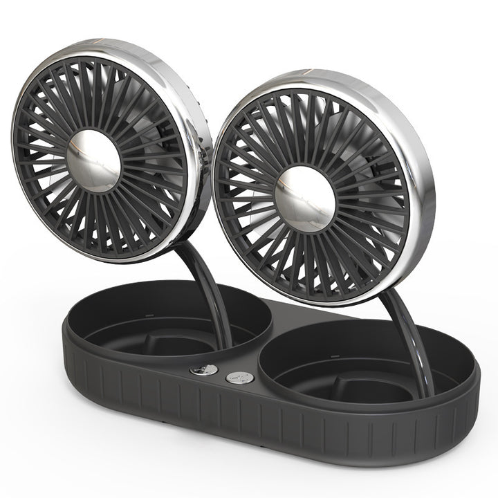 Dual-Head Portable Cooling Fan with Adjustable Speed Bowlift