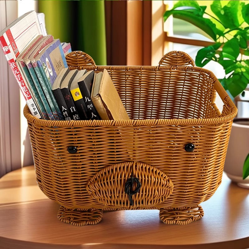 Handcrafted natural material storage basket Bowlift