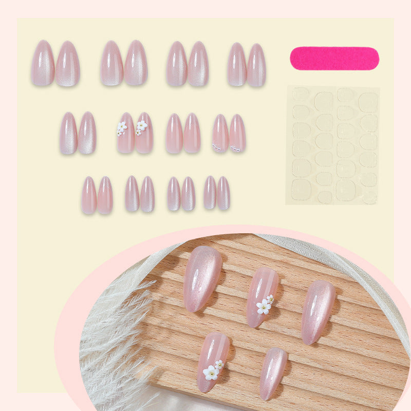Artificial Nail Set with Shiny Floral Accents Bowlift