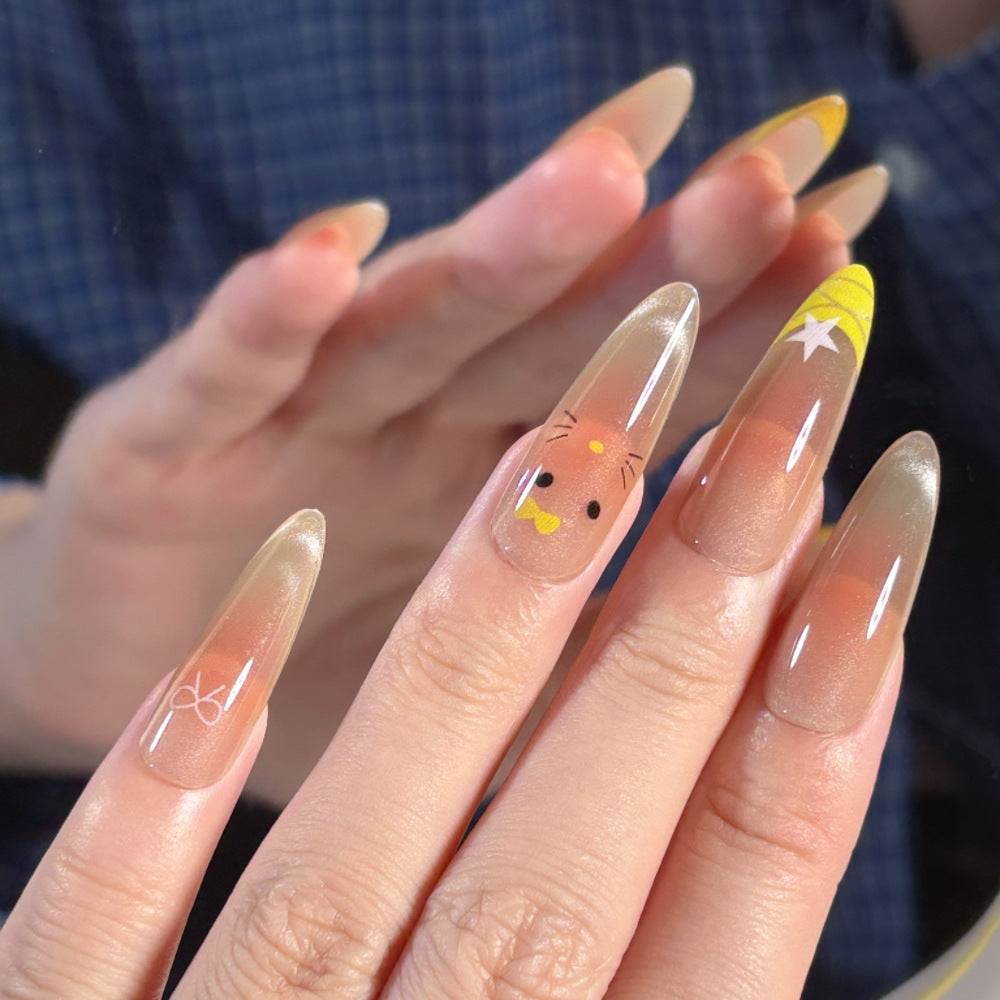 Creative Themed Long Stiletto Press-On Nails Bowlift