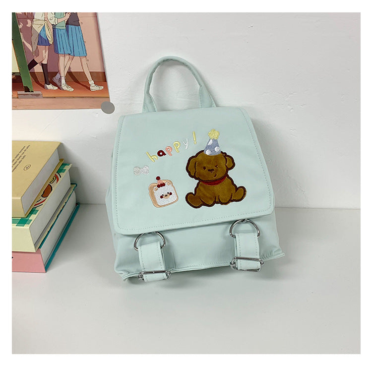 Cute Character Embroidered Backpack