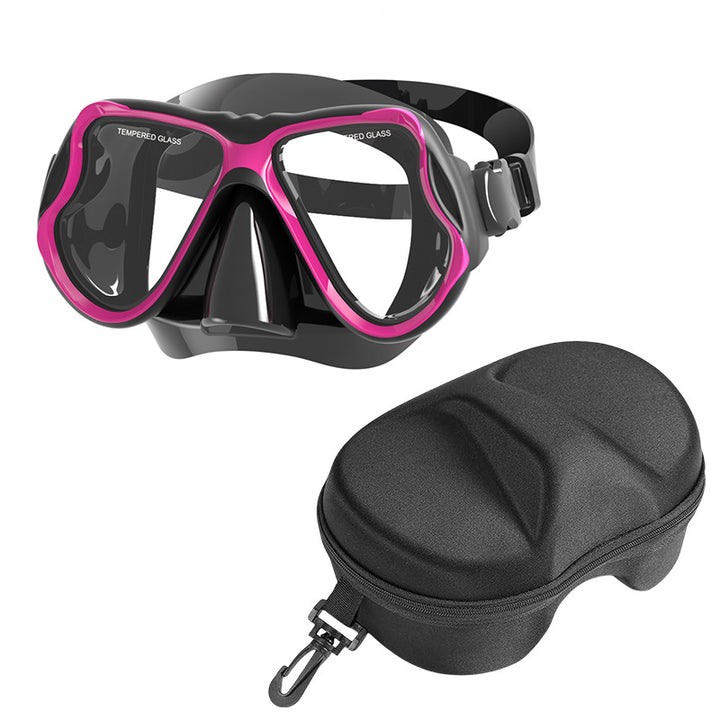 Diving mask with wide field of vision and comfortable wearing comfort Bowlift