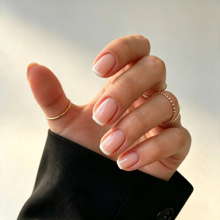 Artificial Nail Art with Elegant French Tip Bowlift