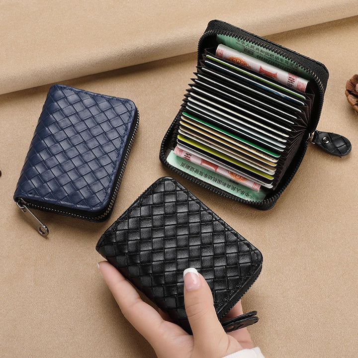 Compact Woven Zippered Card Holder Bowlift