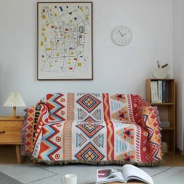 Artistic Geometric Patterned Throw Blanket