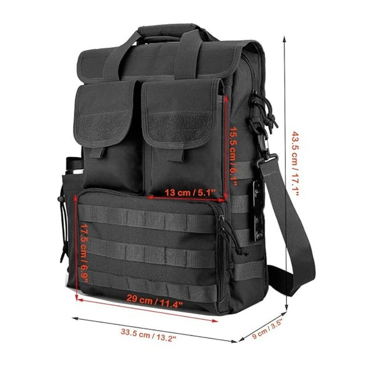 Tactical shoulder backpack with multiple organizer pockets Bowlift