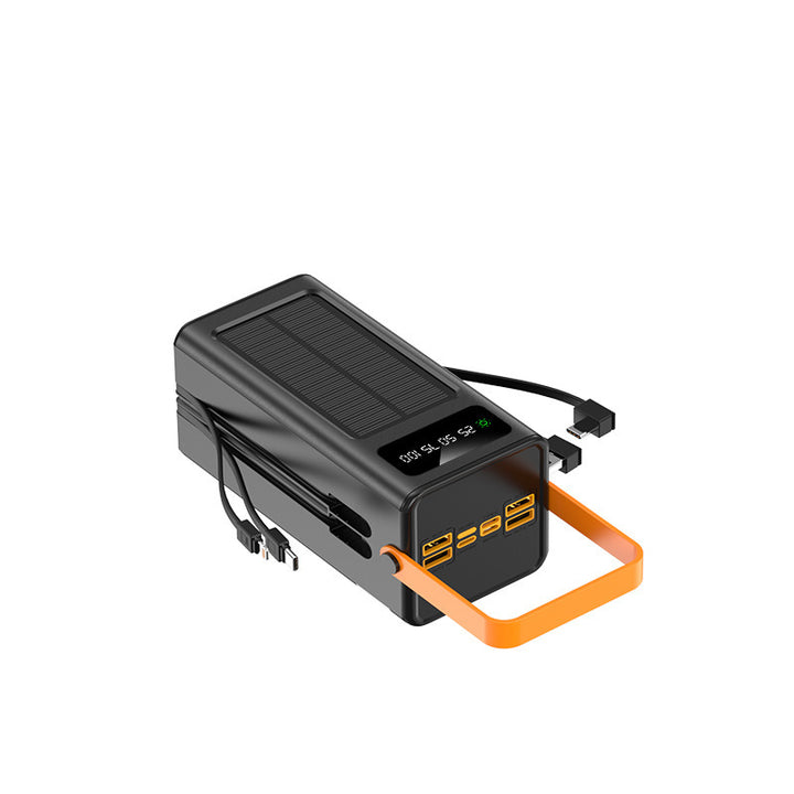 Portable solar-powered power bank with LCD display and ergonomic carrying handle Bowlift