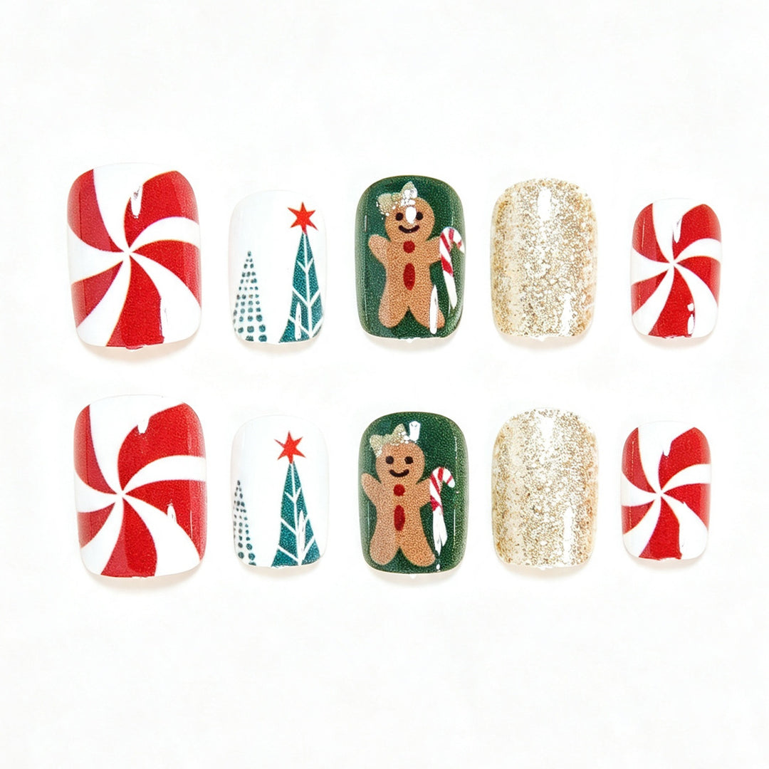 Decorative Holiday-Themed Press-On Nails Bowlift
