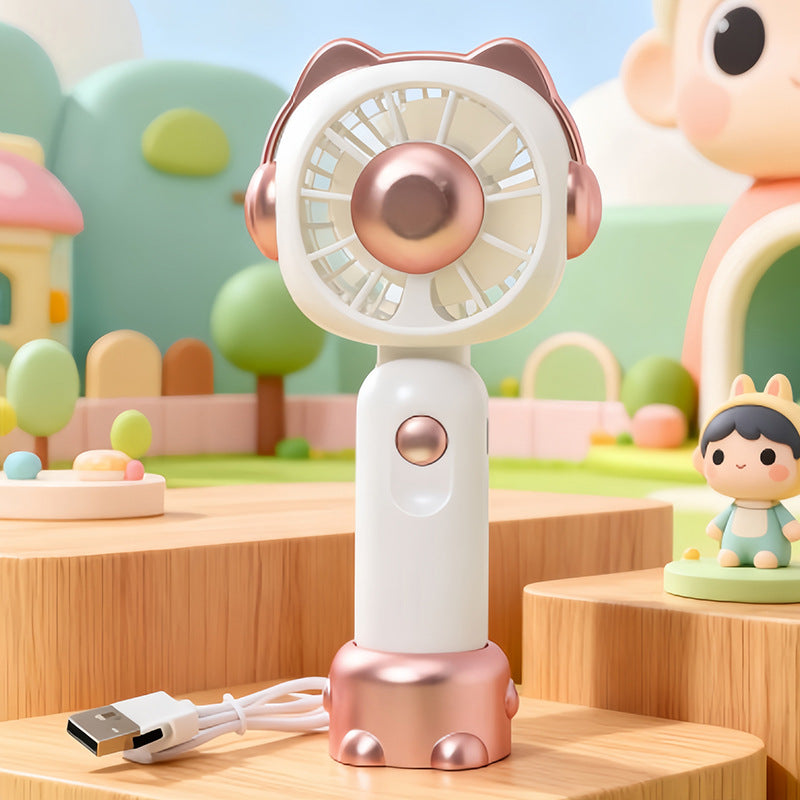 Portable USB Hand Fan with Playful Bear Design Bowlift