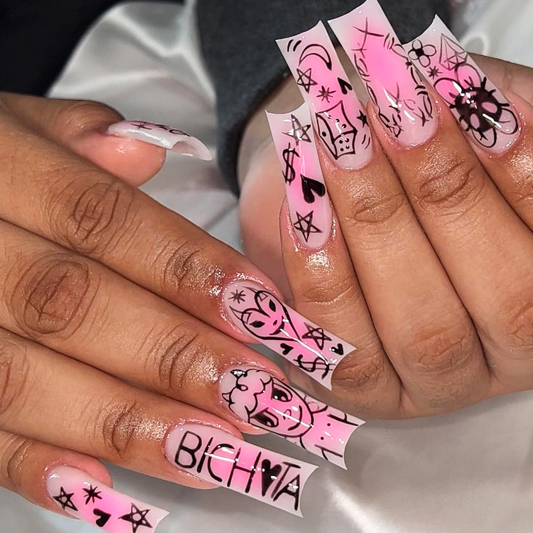 Artificial artificial nails with playful design Bowlift