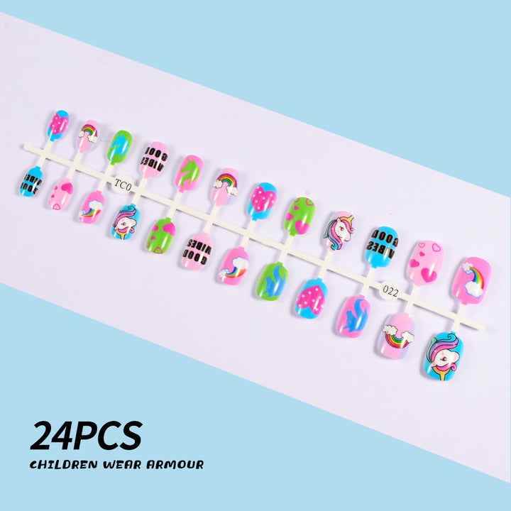 Children's Fun-Themed Press-On Nail Set Bowlift