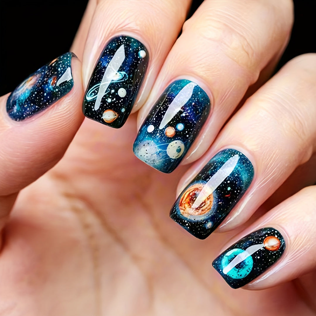Galaxy-Themed Nail Art Bowlift