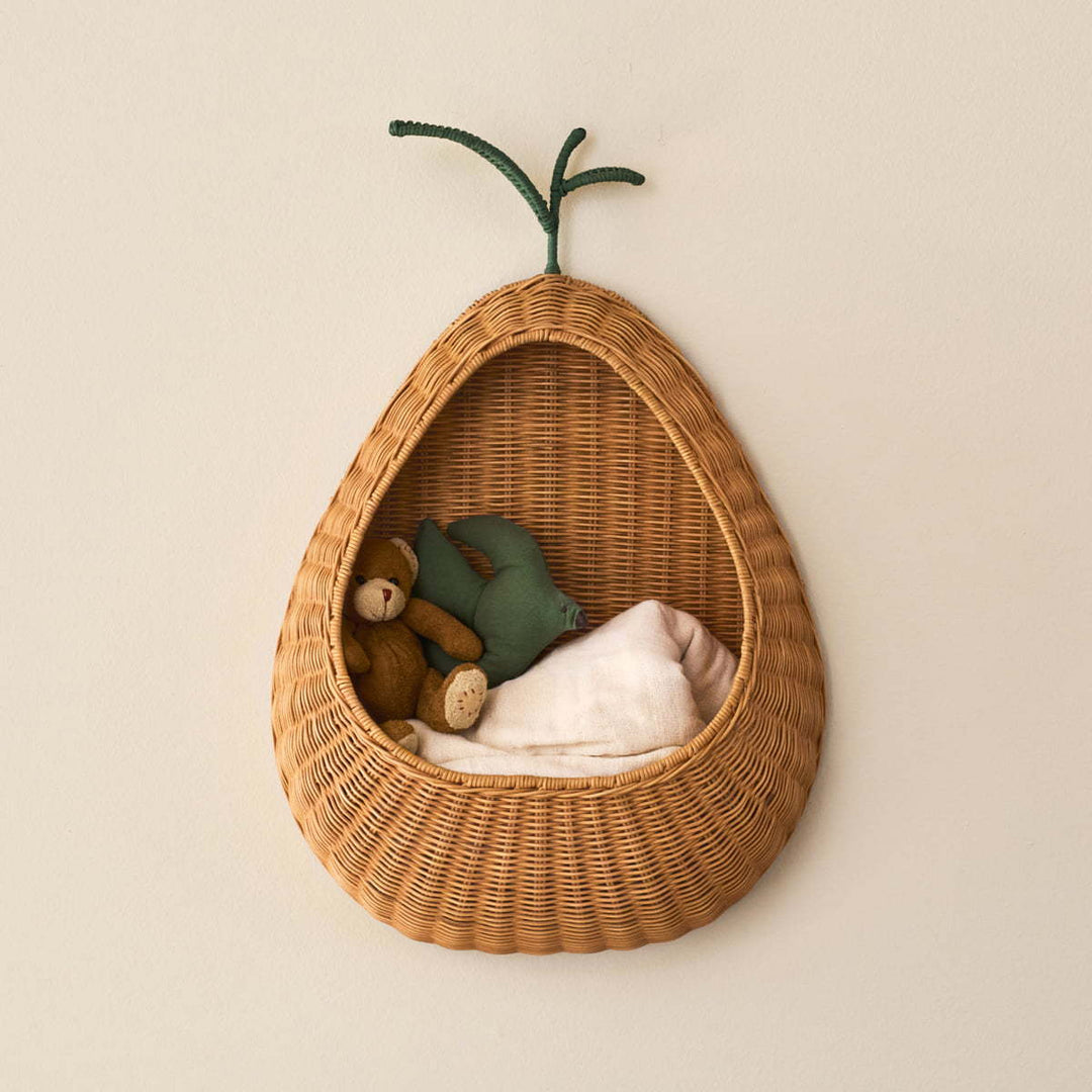 Playful wall basket in pear design Bowlift
