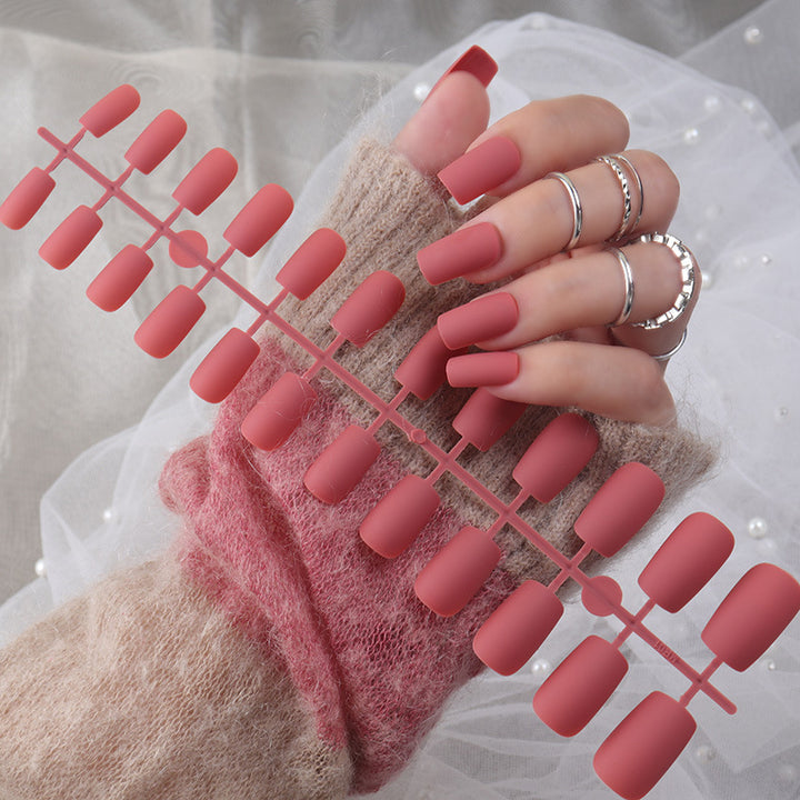 Matte Finish Long Stiletto Press-On Nails Bowlift