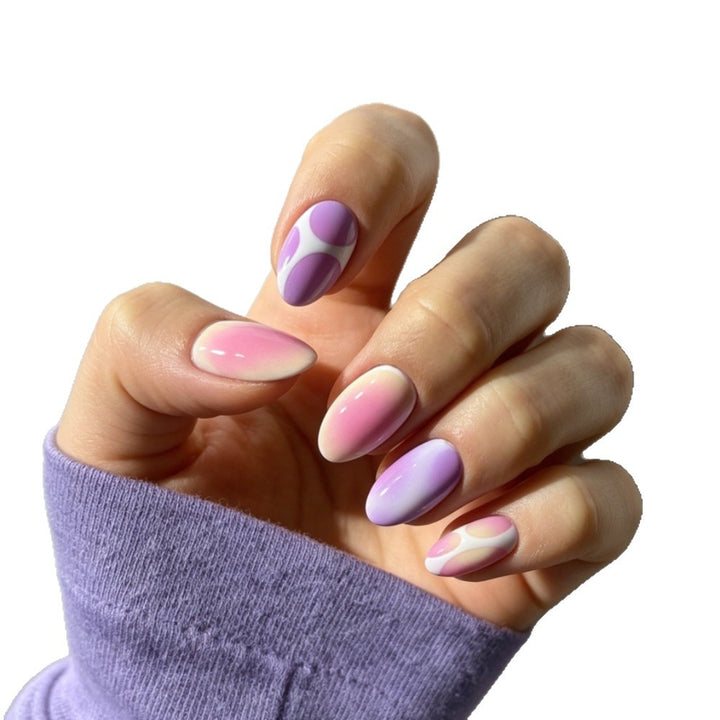 Artificial nails with floral gradient Bowlift