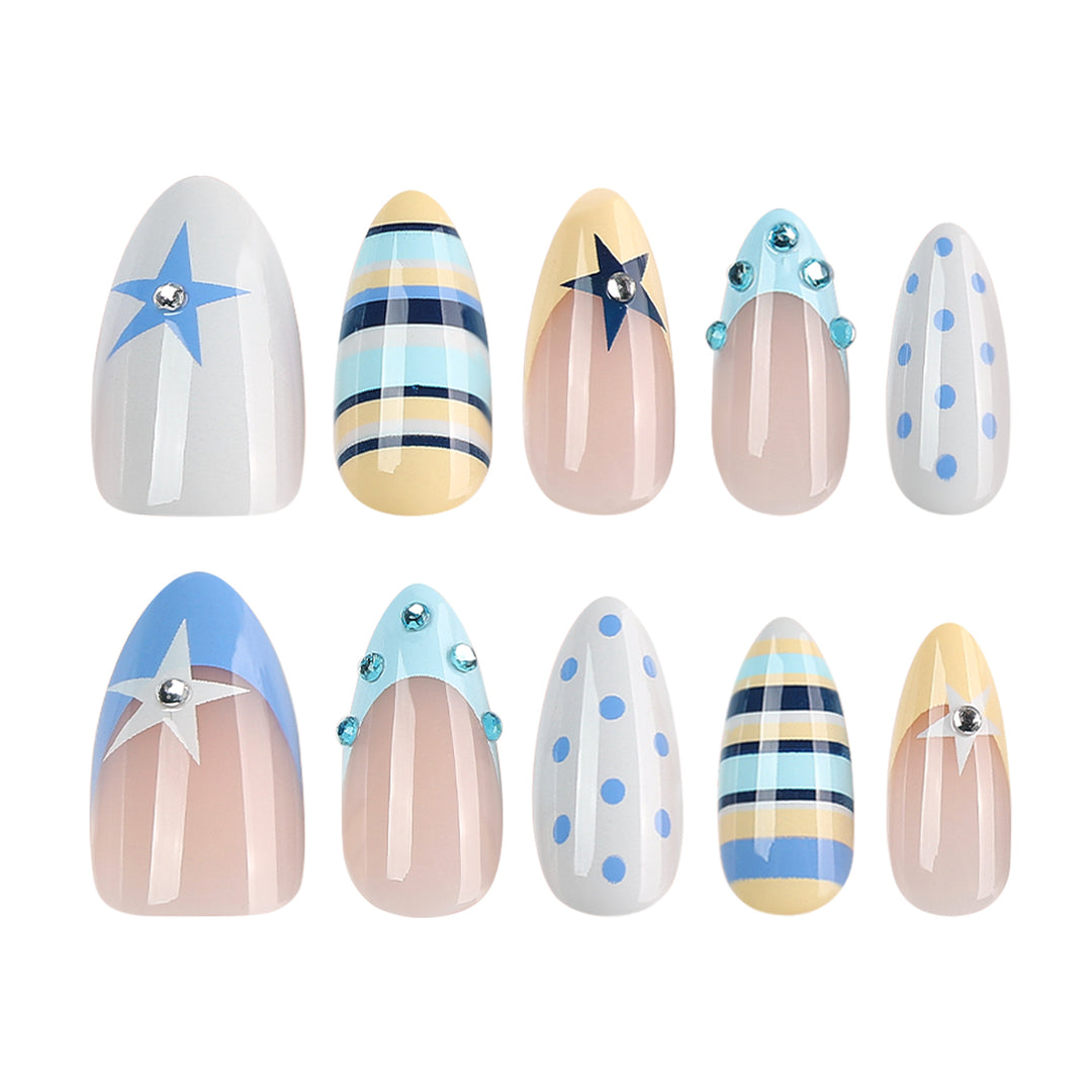 Artful stiletto nails with maritime designs Bowlift