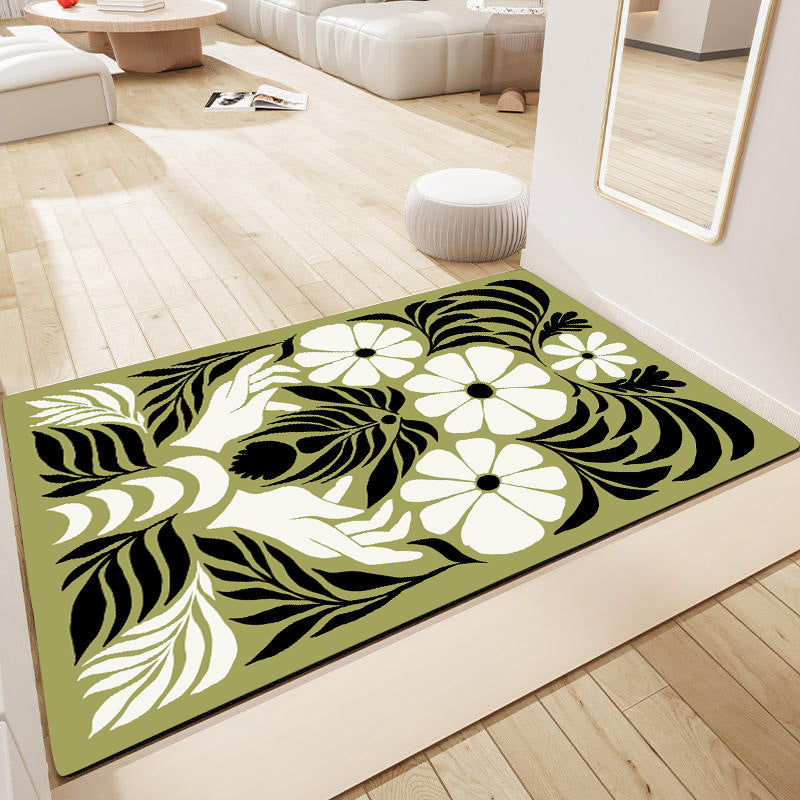 Floral Print Area Rug Bowlift