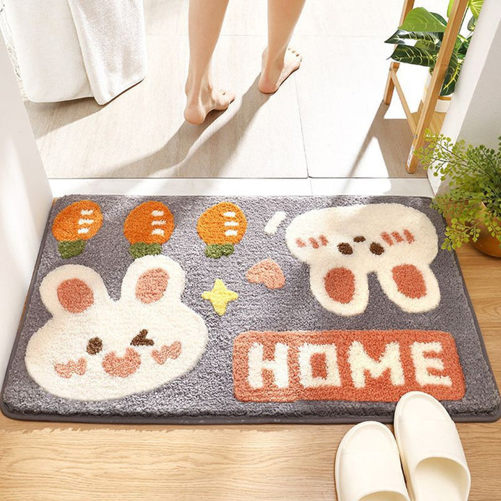 Cute Cartoon Bunny-Themed Bath Mat Bowlift