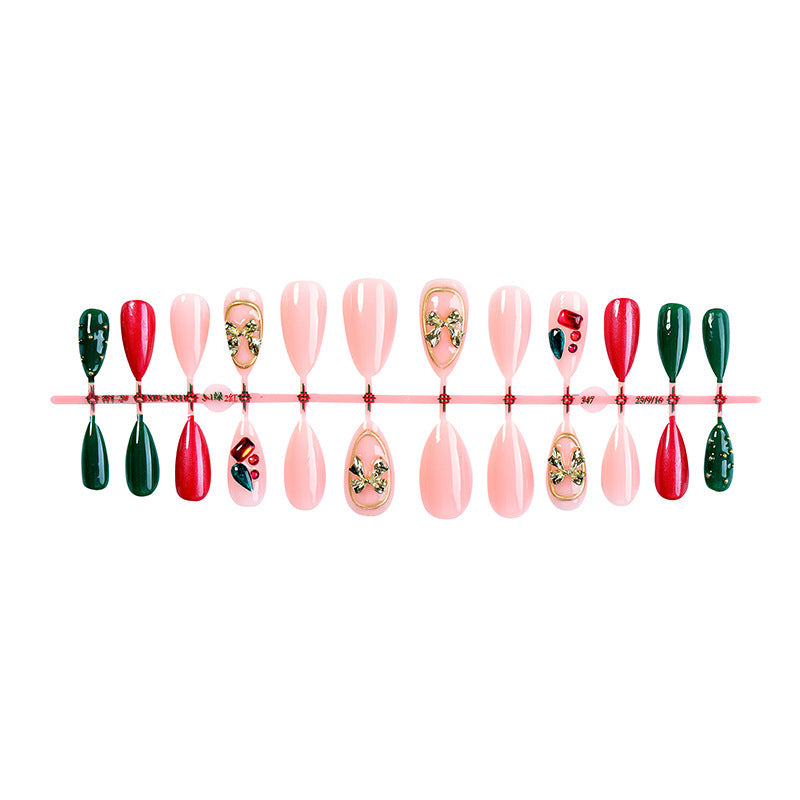 Artificial nail set with festive decorative details Bowlift