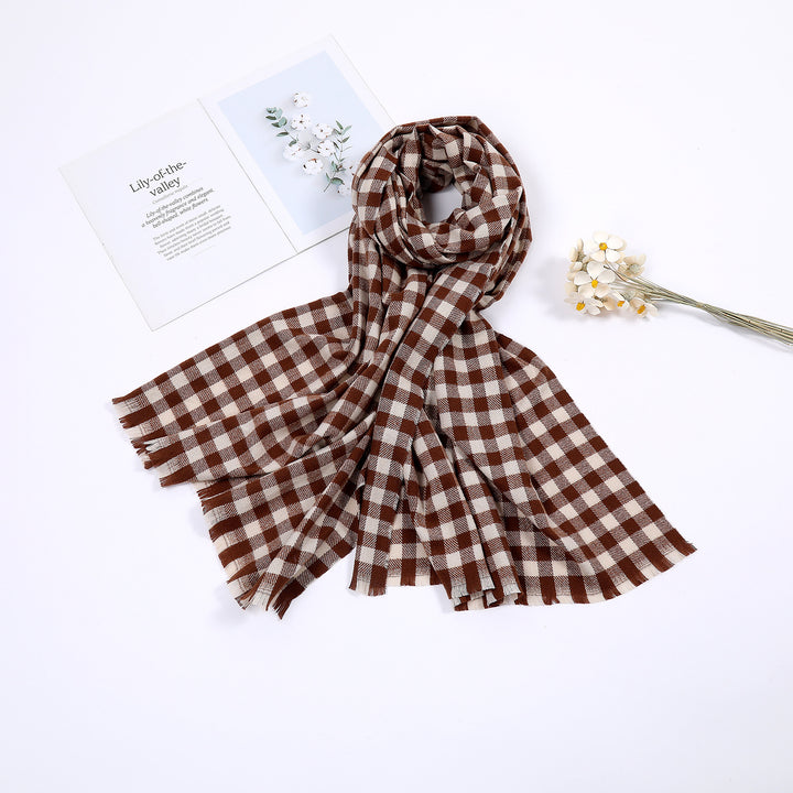 Ladies comfortable check scarf Bowlift